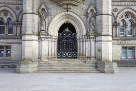 Entrance at City Hall, Bradford