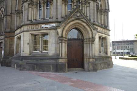 Entrance at City Hall, Bradford
